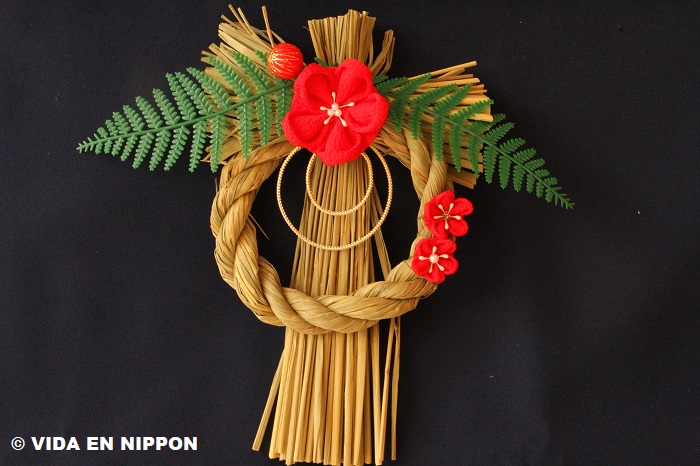 Japanese Shimenawa New Year's decoration Handmade rice ear decoration K-640 36cm 